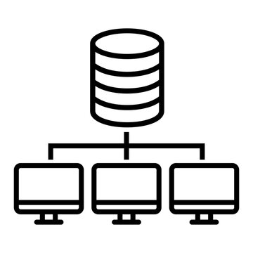 DNS server icon vector. Domain name system illustration sign. Network resolution symbol. Internet infrastructure logo or mark.