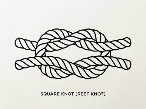 Square knot illustration on white background