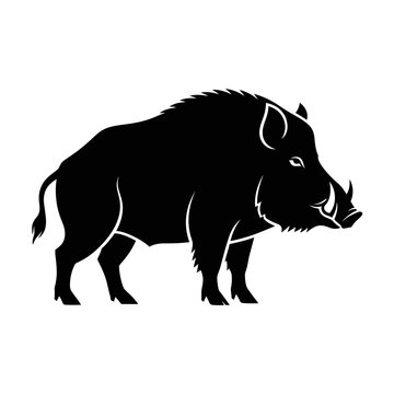 Wild Boar Silhouette Icon Vector Animal Mammal