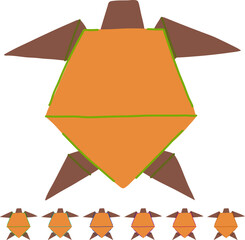 Fototapeta premium butterfly origami animals cartoon. dog fish, horse bird, fox turtle butterfly origami animals sign vector