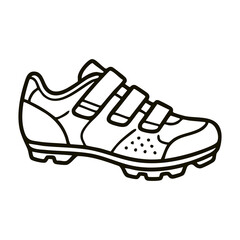 Obraz premium Cycling shoe line art vector illustration