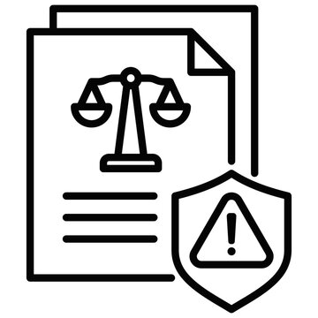 Legal Risk Assessment simple and clear vector icon illustration to essential idea or function
