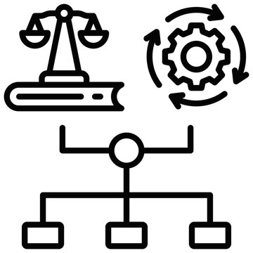 Legal Workflow Automation simple and clear vector icon illustration to essential idea or function