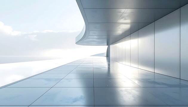 Modern architecture interior with sleek design.