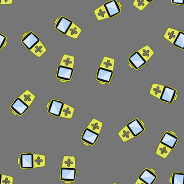 seamless pattern vehicle car diagnostic scanner cartoon. check system, code reader, ecu technician vehicle car diagnostic scanner sign vector