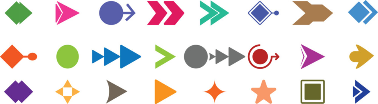Computer mouse cursor icon set, pixel and line art hand pointer, Retro pixel and modern line cursor icons, dashed line and pixelated UI elements vector
