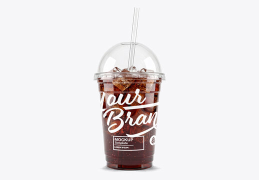 Plastic Cold Drink Cup Mockup
