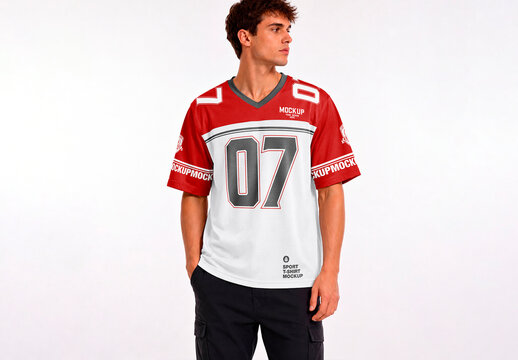 Athletic V Neck T Shirt Mockup
