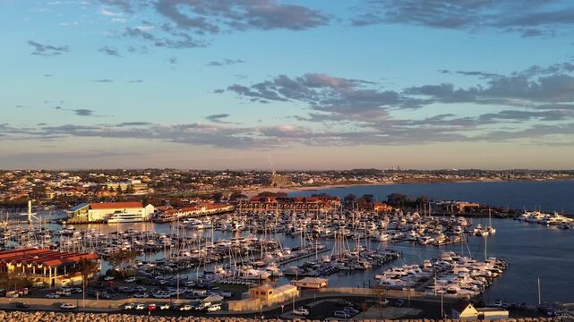 Panoramic Aerial View of San Francisco Skyline with Urban Cityscape, Bay Waterfront, Modern Architecture, Blue Sky and Summer Clouds