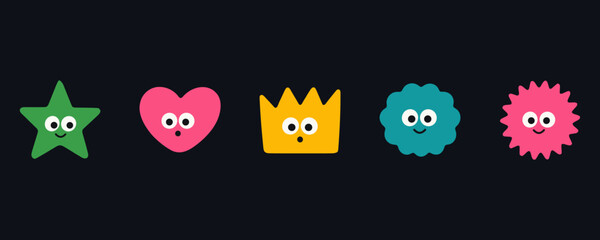 Fototapeta premium CUTE BLOB: Emotion Vector Shapes