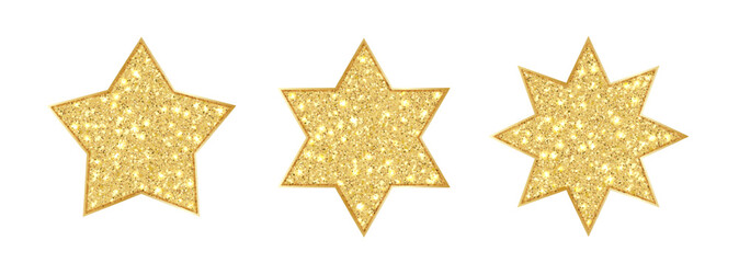 Fototapeta premium Gold glitter star isolated on transparent background PNG. Christmas shiny decoration. Holiday premium vector design