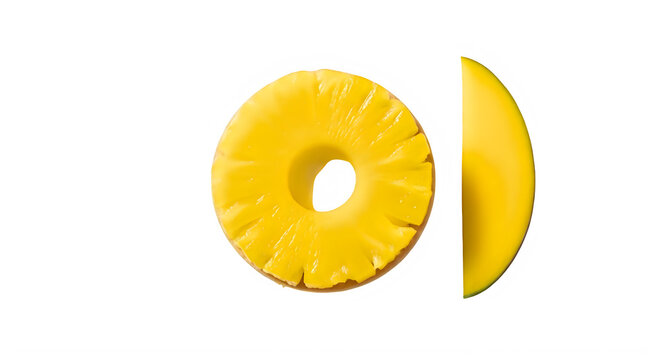 Fresh yellow donut with bite taken out isolated on transparent background