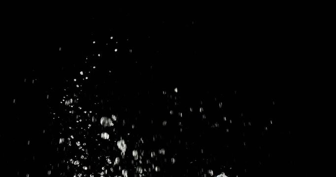 Water droplets that splash dramatically after an objects fall enhance motion graphics and special effects in design projects, adding stunning visuals and making them essential in digital art