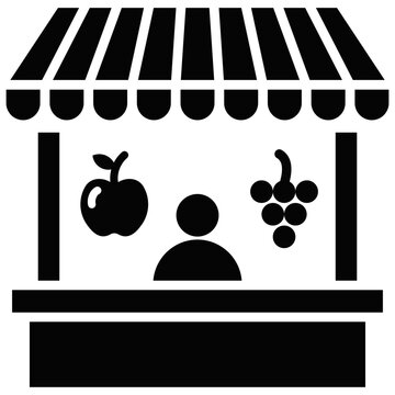Farmers Market simple and clear vector icon illustration to essential idea or function