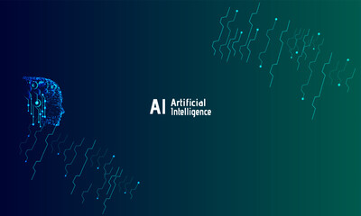 Ai background circuit, tech data, Artificial intekkigence hi tech © Katrine