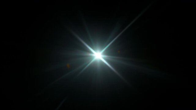 Real Lens Flare Overlay Isolated on Black Background at 1000fps Slow Motion.