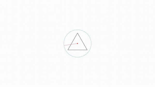 An equilateral triangle inscribed within a circle on a plain white background