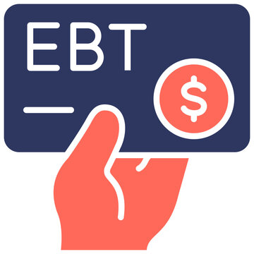 EBT Card simple and clear vector icon illustration to essential idea or function