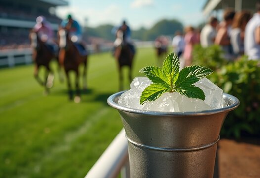 Silver Cup Mint Julep Refreshment Classic Racing Sport Heritage Celebration