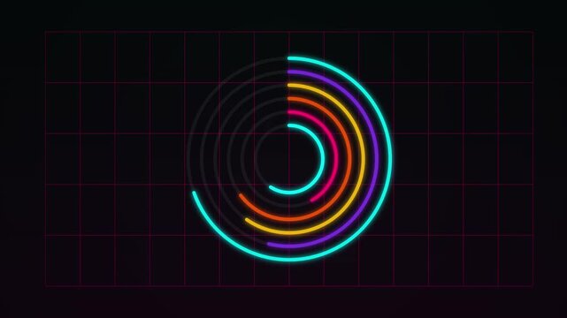 Radial Bar Maze Animated Dashboard Looping Motion Graphic