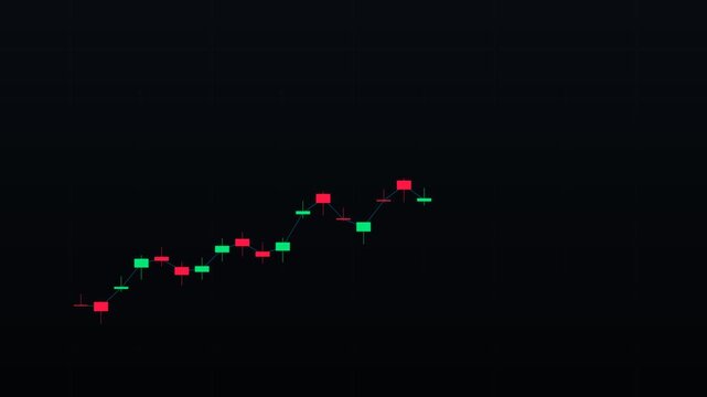 A minimalist view of a short uptrend represented by japanese candlesticks