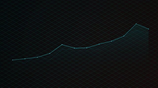 Neon Cyberpunk Financial Analytics Line Chart Looping Motion Graphic