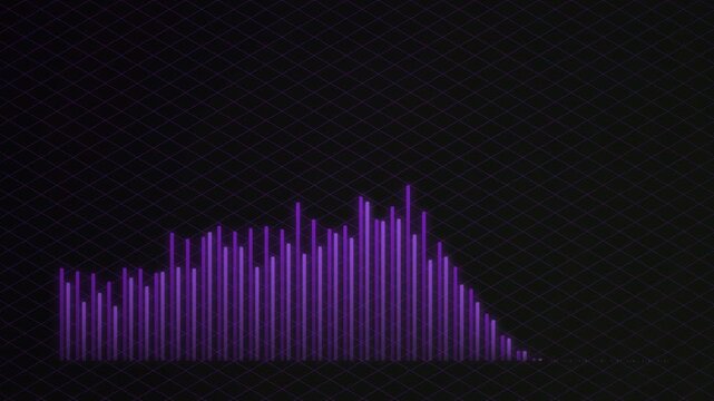 Neon Cyberpunk Bar Chart Growth Loop Animated Background