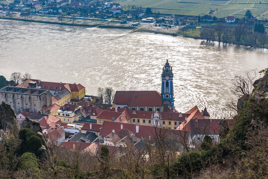 The Blue Tower of Duerunstein Abbey, Wachau Cultural Landscape, UNESCO World Heritage Site, Austria