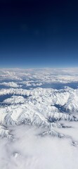 Fototapeta premium Aerial View Snow-Capped Himalayas from Plane Seoul to Istanbul
