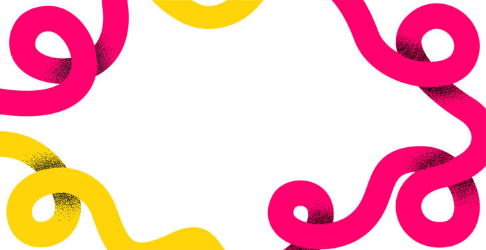 Abstract fun color loopy lines pattern with wave shapes. Modern vector illustrations with colorful doodle shapes.