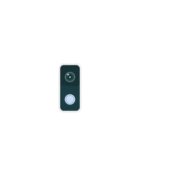 Smart video doorbell camera icon on black background