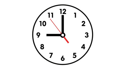 Fototapeta premium Clock showing nine oclock.