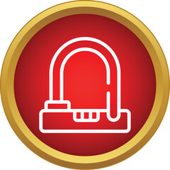 U lock icon in a red circle button for safety and access © ylivdesign