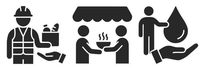 Black and white magic hat with magic wand and sparkles icon set on transparent background © Ярослав Дацко