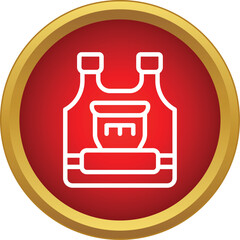 Fototapeta premium Bulletproof vest icon in a red circle offering protection and security