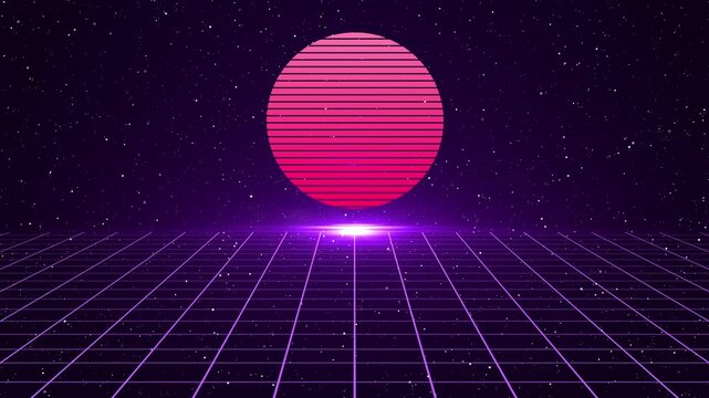 Futuristic 80s Retro, Retro Background Animation