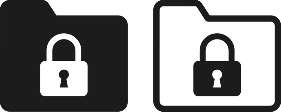 Secure folder icons with lock symbols for data protection