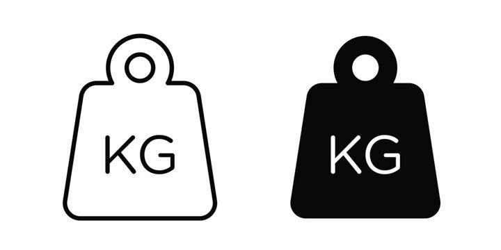 Weight icon outline elements set