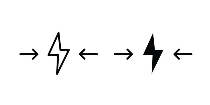 Conflict icon outline elements set