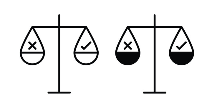 Ethics icon outline elements set