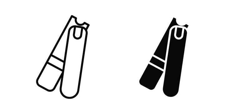 Nail clippers icon outline elements set