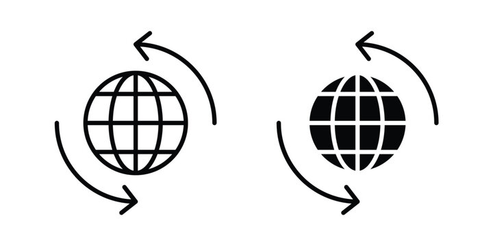 Import export icon outline elements set