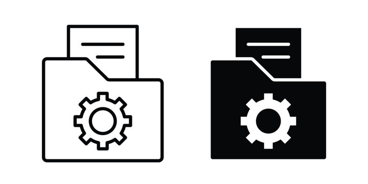 Data management icon outline elements set