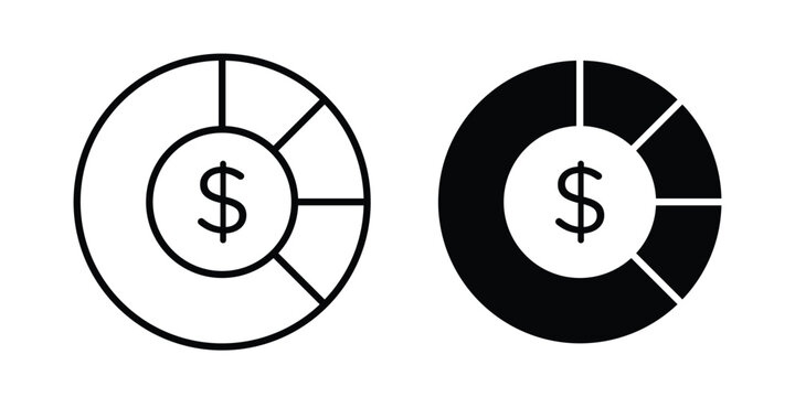 Asset allocation icon outline elements set