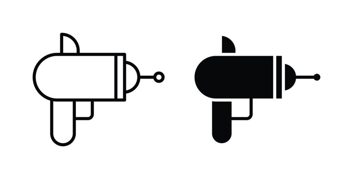 Blaster icon outline elements set