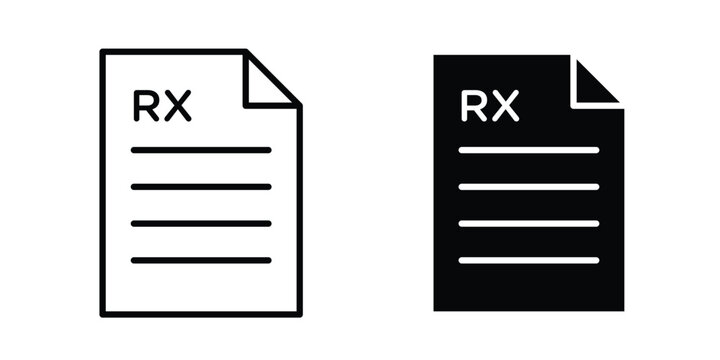 RX icon outline elements set