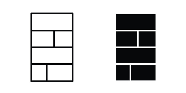 Jenga icon outline elements set