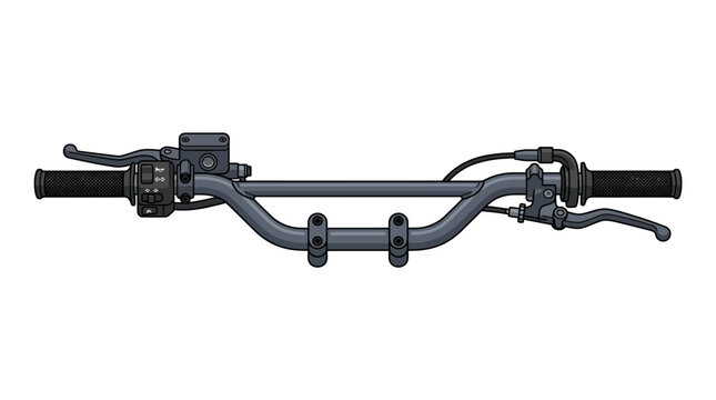 Black bicycle handlebar with brakes.