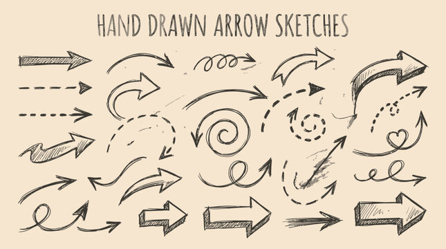 Hand Drawn Sketch Arrow Vector Elements