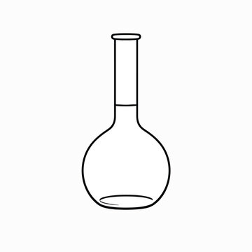 Classic laboratory glass volumetric flask illustration.
